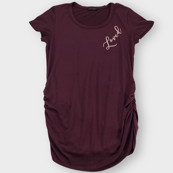 Violet & Ruby, “Loved“ Graphic, Ruched Sides Tee - Picture 3 of 13